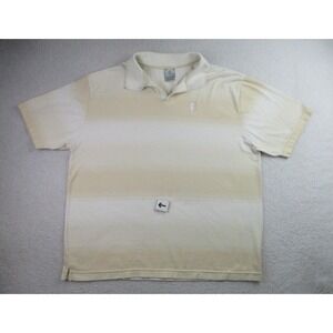 Nike Court Polo Shirt Mens‎ Sz XL Yellow Striped Short Sleeve Tennis Golf *READ*